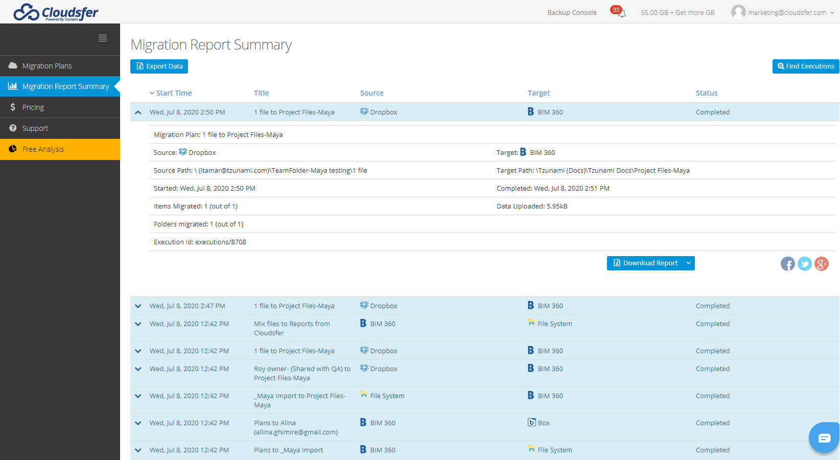 Detailed Migration Report