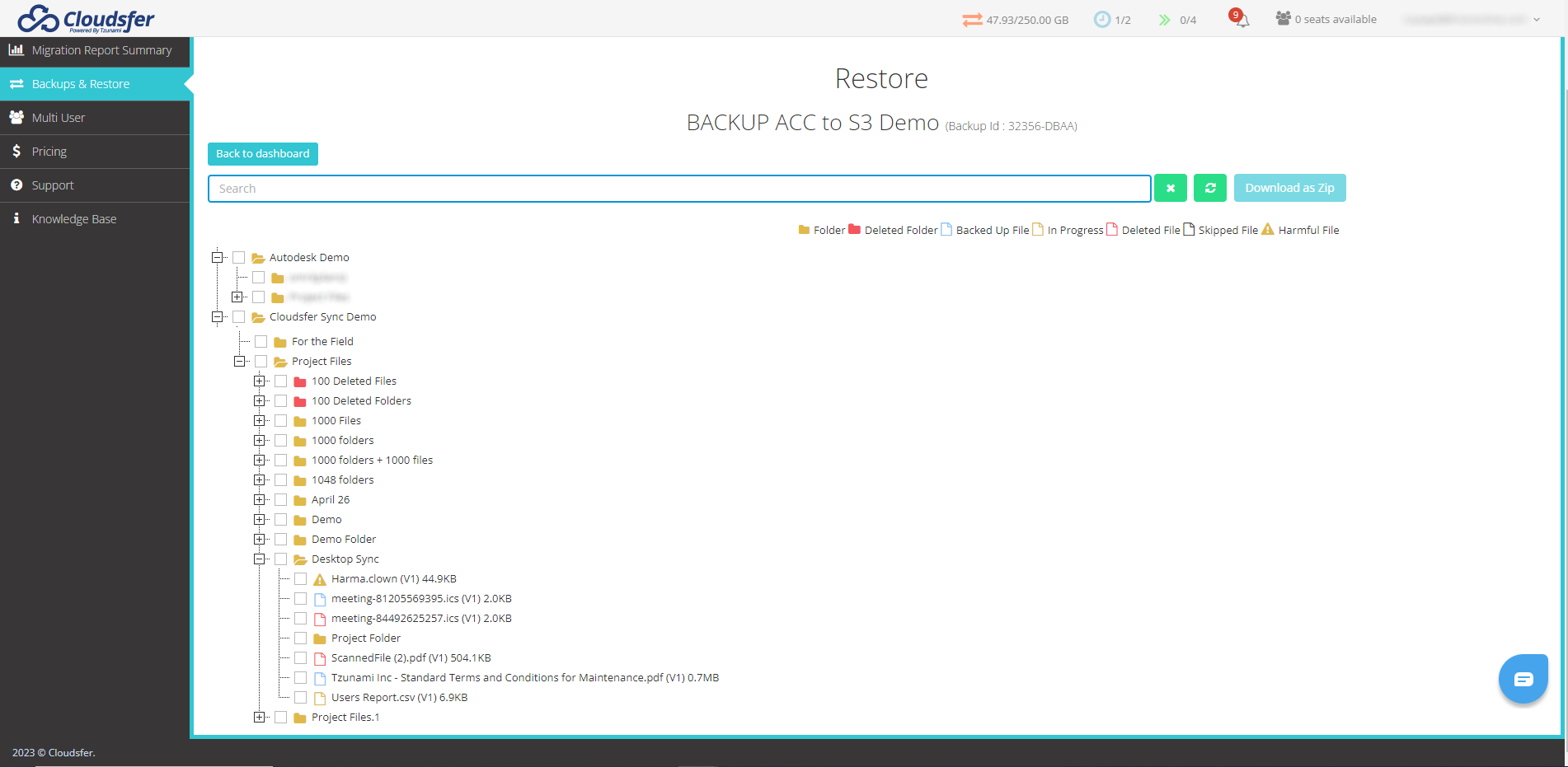 backup & restore ACC