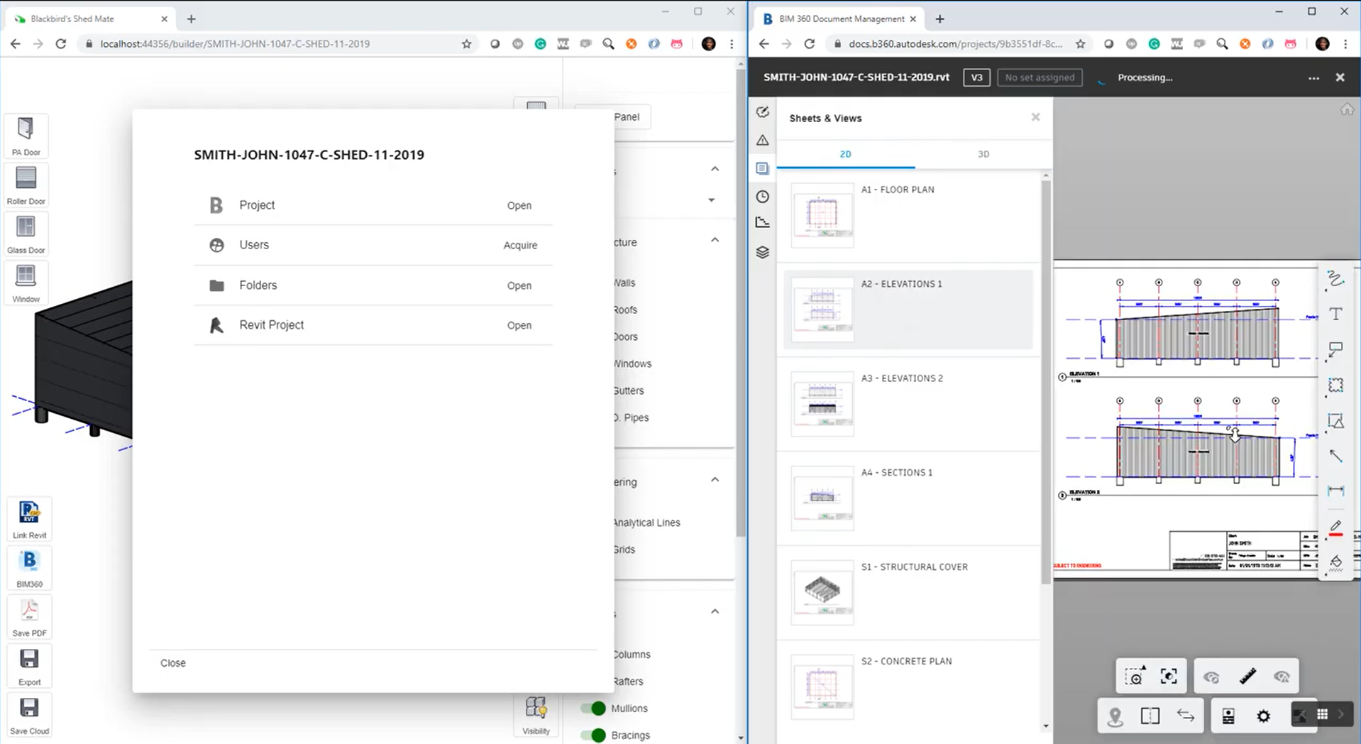 Sync updates from Shedmate to BIM 360 Revit files