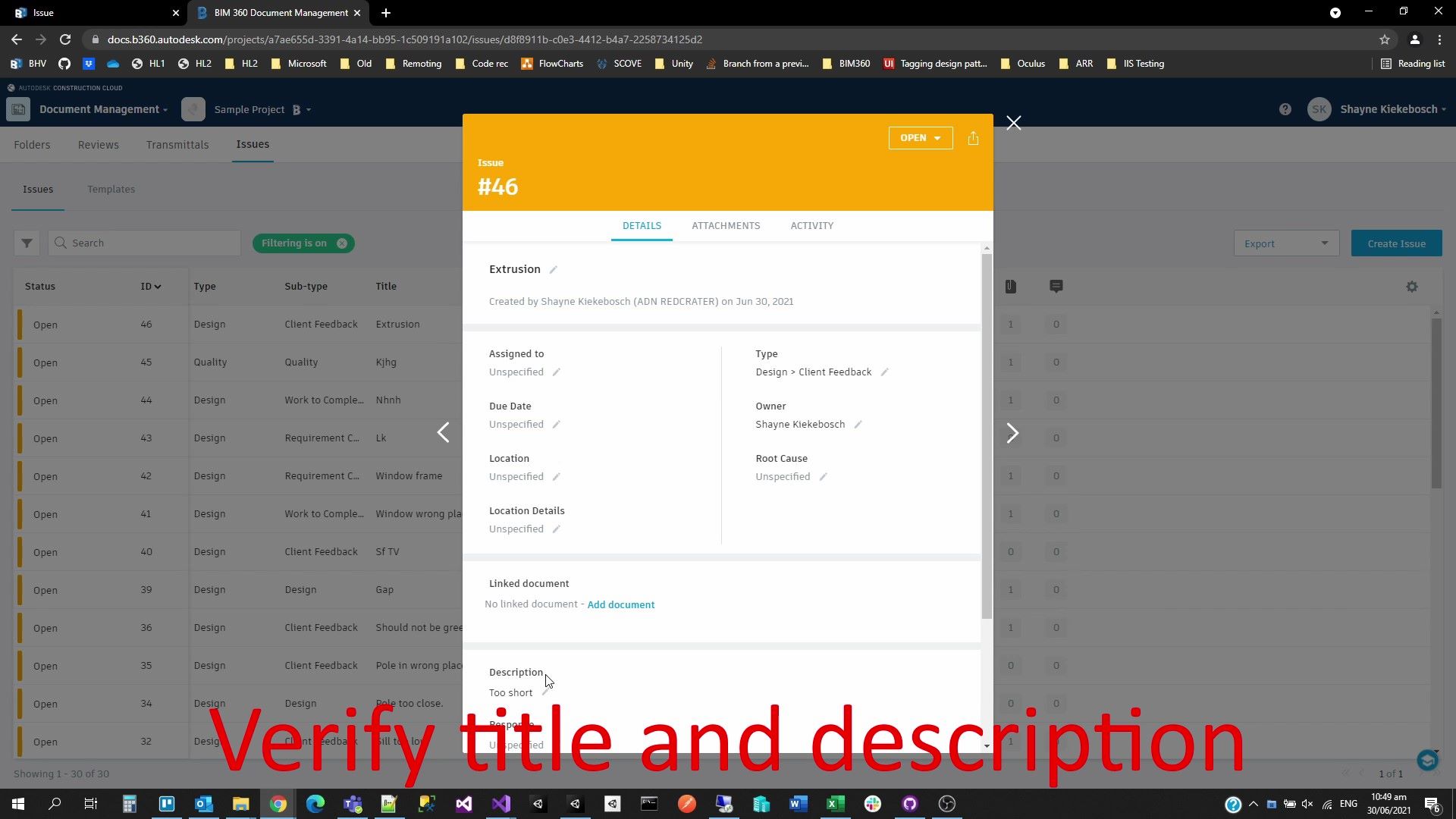 Issue Appears in BIM 360 smaller