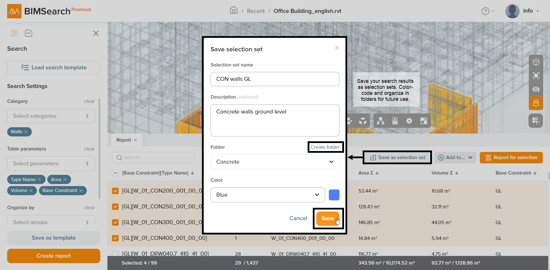 Save elements as selection sets