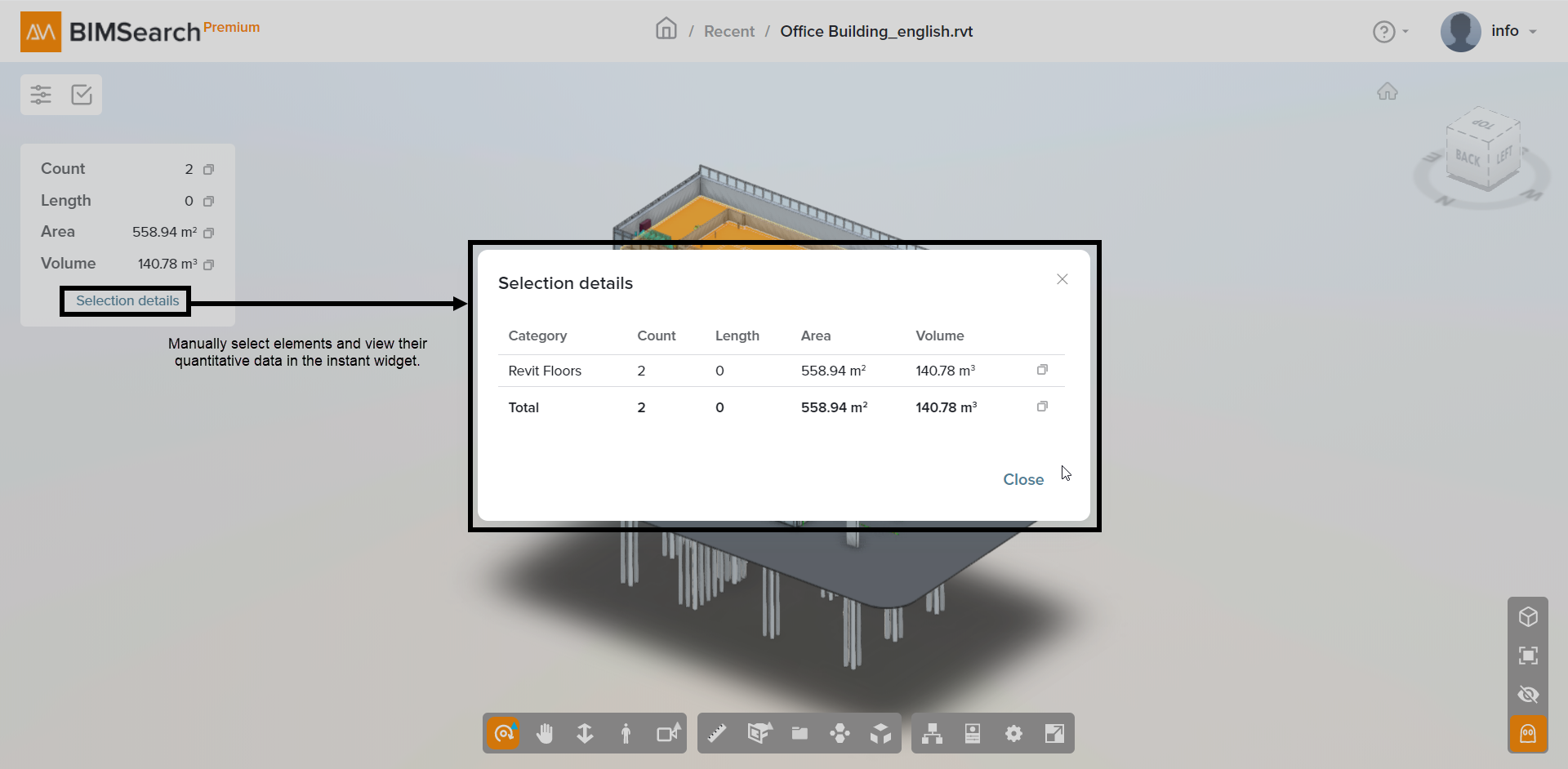 Manually select elements and summarize