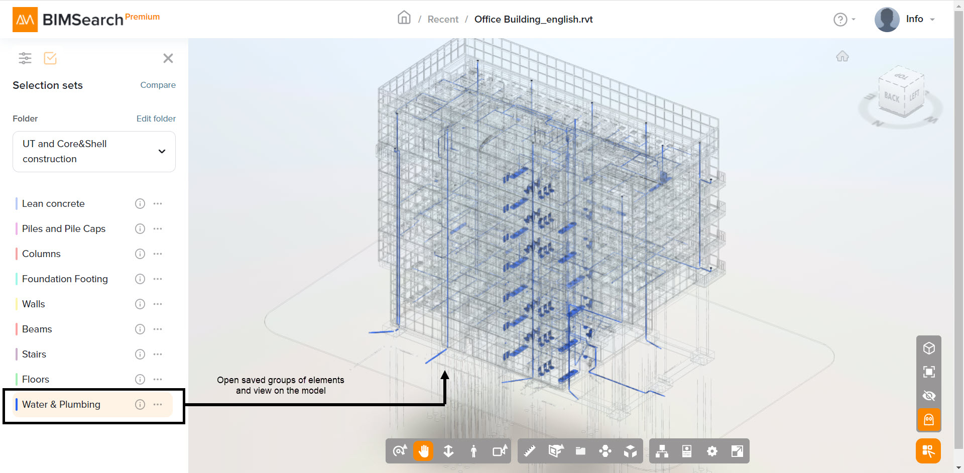 View saved selection sets