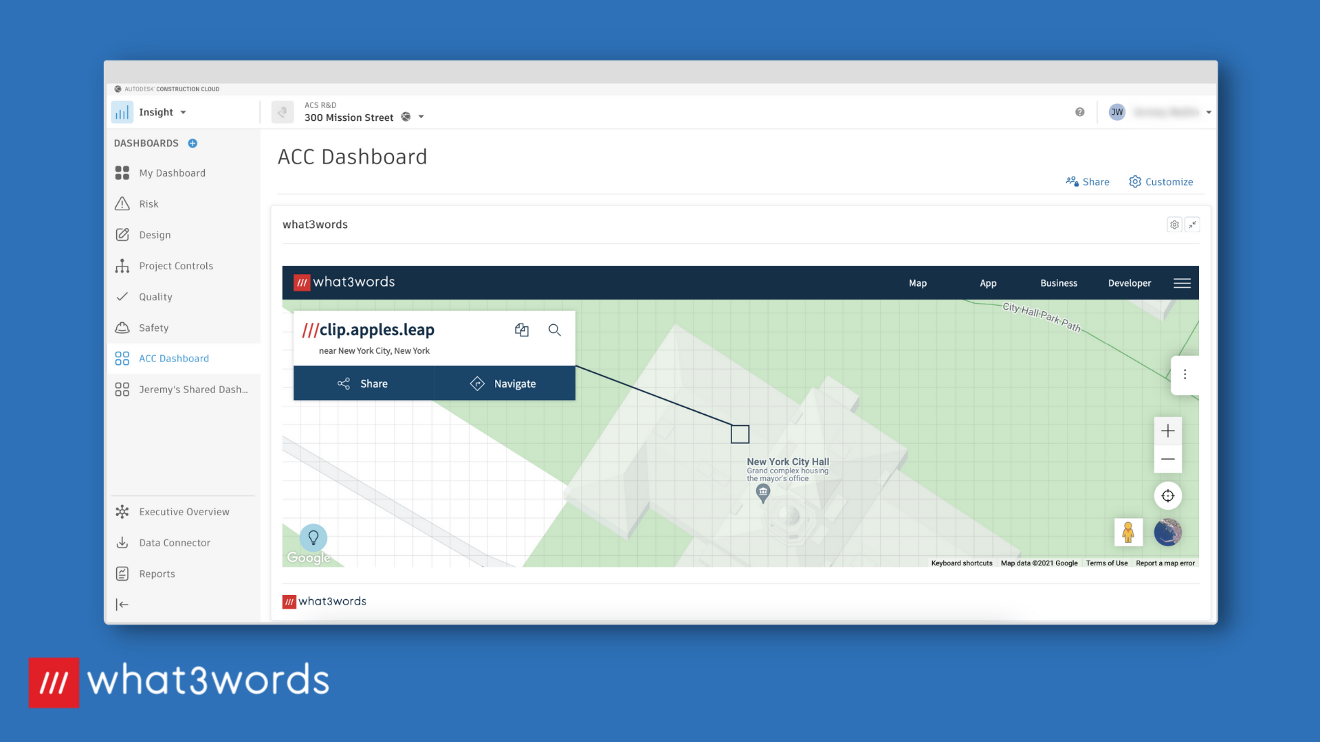 what3words for AutoDesk Construction Cloud (1920 x 1080 px)